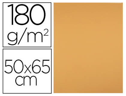 CARTULINA LIDERPAPEL 50X65 CM 180 GR AVELLANA PAQUETE DE 25 HOJAS