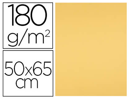 CARTULINA LIDERPAPEL 50X65 CM 180 GR ORO PAQUETE DE 25 HOJAS