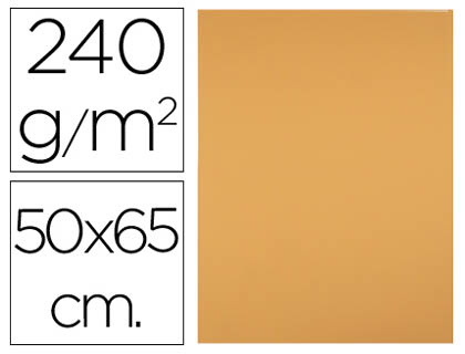 CARTULINA LIDERPAPEL 50X65 CM 240G/M2 AVELLANA PAQUETE DE 25 HOJAS