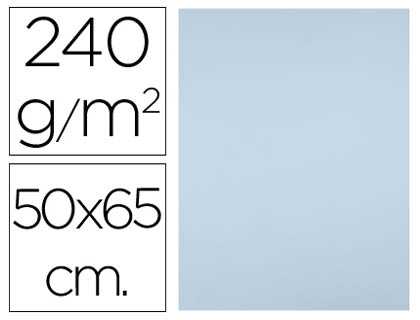 CARTULINA LIDERPAPEL 50X65 CM 240G/M2 AZUL PAQUETE DE 25 HOJAS