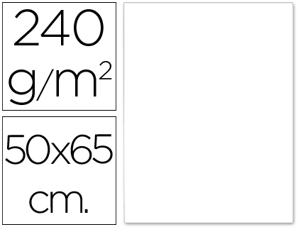 CARTULINA LIDERPAPEL 50X65 CM 240G/M2 BLANCO