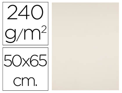 CARTULINA LIDERPAPEL 50X65 CM 240G/M2 CREMA PAQUETE DE 25 HOJAS