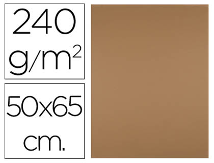 CARTULINA LIDERPAPEL 50X65 CM 240G/M2 MARRON ESCOLAR PAQUETE DE 25 HOJAS