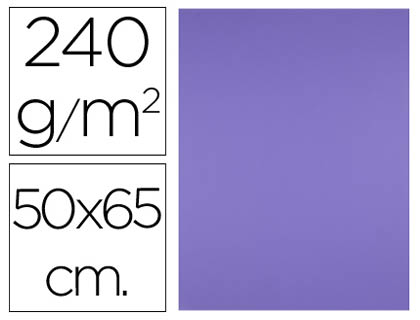 CARTULINA LIDERPAPEL 50X65 CM 240G/M2 PURPURA PAQUETE DE 25 HOJAS