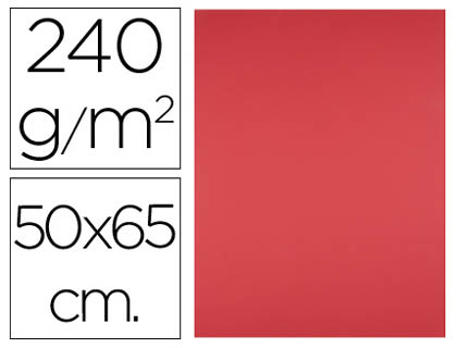 CARTULINA LIDERPAPEL 50X65 CM 240G/M2 ROJO