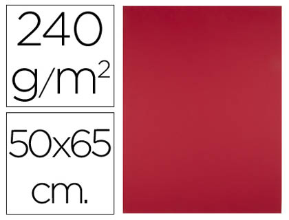 CARTULINA LIDERPAPEL 50X65 CM 240G/M2 ROJO NAVIDAD PAQUETE DE 25 HOJAS