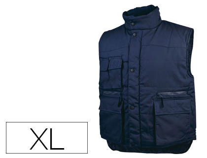 CHALECO DELTAPLUS MULTIBOLSILLOS CON CREMALLERA CINTURA ELASTICA COLOR AZUL NARANJA TALLA XL
