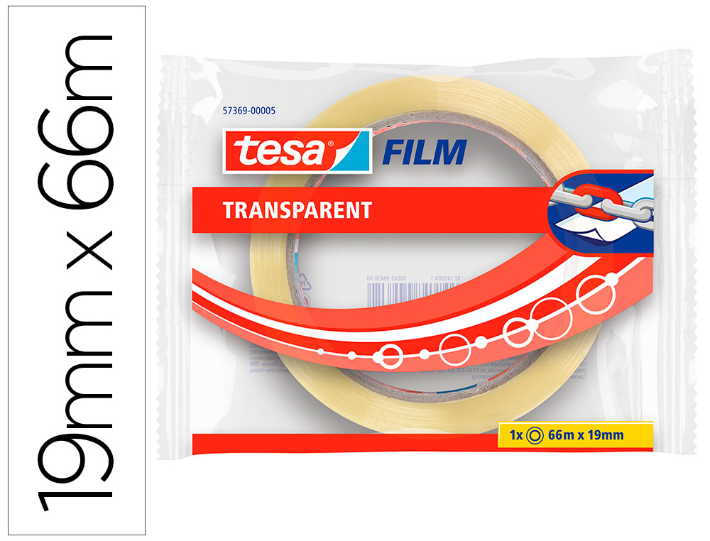 CINTA ADHESIVA TESA TRANSPARENTE 66 MT X 19 MM