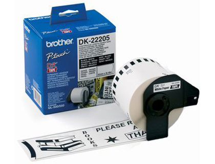CINTA DE PAPEL CONTINUO BROTHER DK-22205 PARA IMPRESORAS DE ETIQUETAS QL -62MMX30,48MTS-