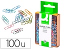 [KF02024] CLIPS COLORES RAYADOS Q-CONNECT 28 MM CAJA DE 100 UNIDADES COLORES SURTIDOS