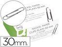 [KF01311] CLIPS NIQUELADOS Q-CONNECT Nº1,5 30 MM CAJA DE 100 UNIDADES