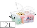 [2006710110] CONTENEDOR PLASTICO CEP 12 LITROS 405X295X183 MM TRANSPARENTE CON TAPA Y CIERRE HERMETICO