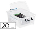 [2006950110] CONTENEDOR PLASTICO CEP 20 LITROS 190X460X170 MM TRANSPARENTE CON TAPA Y CIERRE HERMETICO