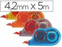 [KF27028] CORRECTOR Q-CONNECT CINTA MINI BLANCO 4,2 MM X 5 MT BOMBONERA DE 28 UNIDADES