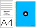 [KD01] CUADERNO ESPIRAL A4 MICRO ANTARTIK TAPA FORRADA 120H 90 GR HORIZONTAL 5 BANDAS 4 TALADROS COLOR AZUL