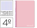 [BC58] CUADERNO ESPIRAL LIDERPAPEL CUARTO WITTY TAPA DURA 80H 75GR CUADRO 4MM CON MARGEN COLOR ROSA