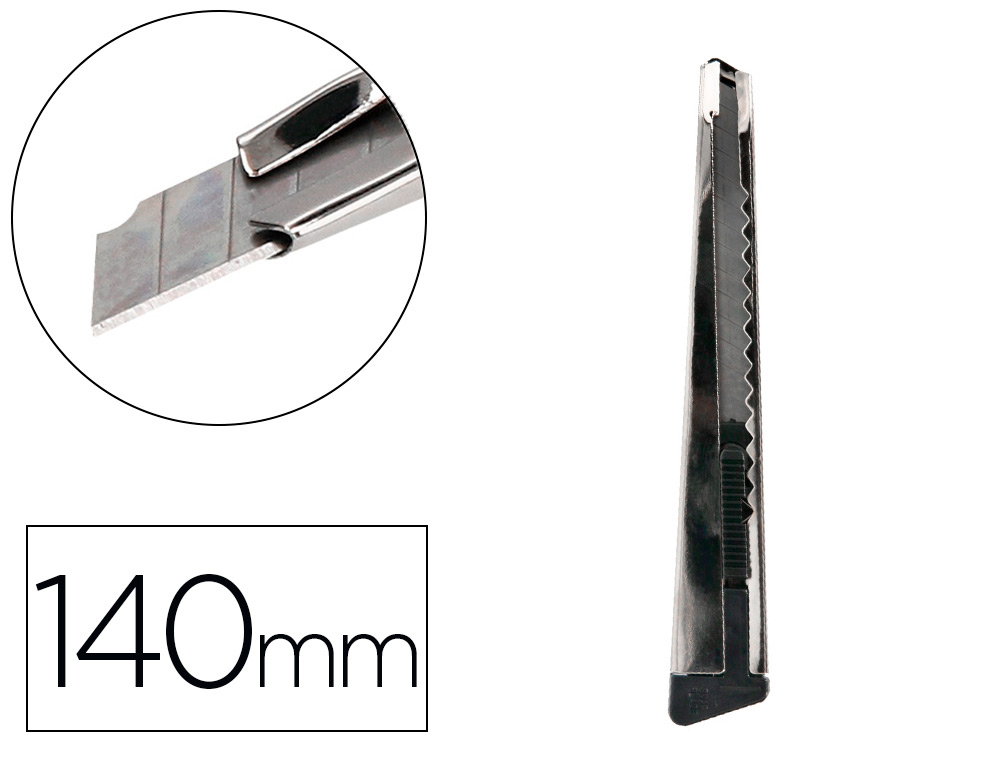 CUTER Q-CONNECT METALICO ESTRECHO CON FUNDA CUCHILLA 9 MM XD-46 CON CLIP BOLSA 1 UNIDAD