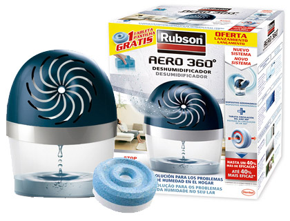 DESHUMIDIFICADOR RUBSON AERO 360º + PASTILLA RECAMBIO GRATIS 189X118X241 MM