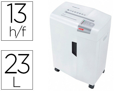 DESTRUCTORA DE DOCUMENTOS HSM SHREDSTAR X13 CAPACIDAD DE CORTE 13 H EN PARTICULAS DESTRUYEGRAPAS CLIPS CD Y TARJETAS