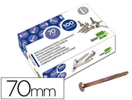 ENCUADERNADORES LIDERPAPEL NIQUELADOS N.12 70 MM CAJA DE 100 UNIDADES