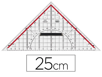 ESCUADRA M+R GEOMETRIA 25 CM PLASTICO CRISTAL