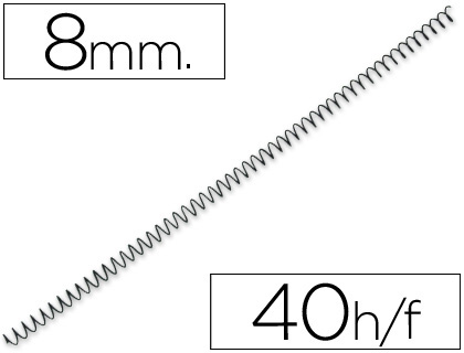 ESPIRAL METALICO YOSAN NEGRO PASO 56 4:1 8 MM CALIBRE 1,00 MM
