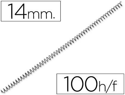 ESPIRAL METALICO YOSAN NEGRO PASO 64 5:1 14 MM CALIBRE 1,00 MM