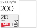 [1264] ETIQUETA ADHESIVA APLI 1264 TAMAÑO 210X148 MM -FOTOCOPIADORA LASER INK-JET -CAJA CON 100 HOJAS DIN A4