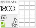 [KF01583] ETIQUETA ADHESIVA Q-CONNECT KF01583 TAMAÑO 66X46,6 MM FOTOCOPIADORA LASER INK-JET CAJA CON 100 HOJAS DIN A4