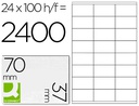 [KF10647] ETIQUETA ADHESIVA Q-CONNECT KF10647 TAMAÑO 70X37 MM FOTOCOPIADORA LASER INK-JET CAJA CON 100 HOJAS DIN A4