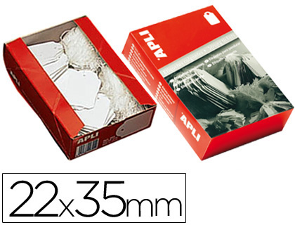 ETIQUETAS COLGANTES APLI 390 22X35 MM CAJA DE 500 UNIDADES