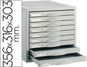 [8409C GS] FICHERO CAJONES DE SOBREMESA 8409C 356X316X303 MM 9 CAJONES COLOR GRIS