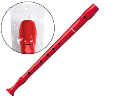 FLAUTA HOHNER 9508 COLOR ROJA FUNDA VERDE Y TRANSPARENTE