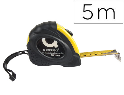 FLEXOMETRO Q-CONNECT CON FRENO MATERIAL ANTICHOQUE 19 MM DE ANCHO LONGITUD 5 MT