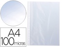 [KF16602] FUNDA MULTITALADRO Q-CONNECT DIN A4 100 MC CRISTAL CAJA DE 100 UNIDADES