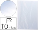 [KF17452] FUNDA MULTITALADRO Q-CONNECT FOLIO PVC 110 MICRAS CRISTAL CAJA 100 UNIDADES