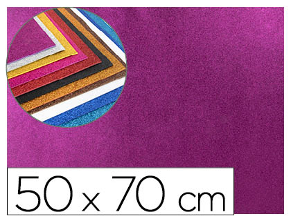 GOMA EVA CON PURPURINA LIDERPAPEL 50X70CM 60G/M2 ESPESOR 2MM VIOLETA