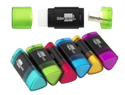 GOMA LIDERPAPEL TRIANGULAR CON SACAPUNTAS