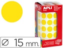 [4855] GOMETS AUTOADHESIVOS CIRCULARES 15 MM AMARILLO EN ROLLO CON 2832 UNIDADES