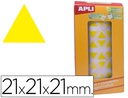 [4867] GOMETS AUTOADHESIVOS TRIANGULARES 21X21X21MM AMARILLO ROLLO DE 2832 UNIDADES