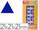 [4868] GOMETS AUTOADHESIVOS TRIANGULARES 21X21X21 MM AZUL ROLLO DE 2832 UNIDADES