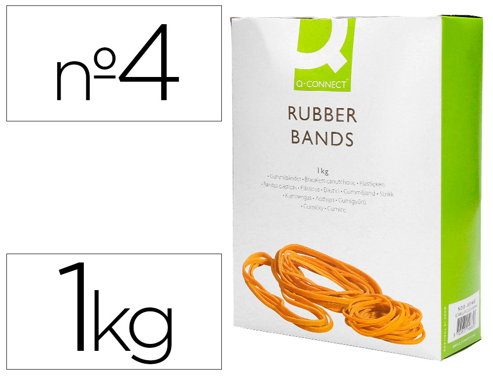 GOMILLAS ELASTICAS Q-CONNECT 1000 GR NUMERO 4 40 X 2 MM
