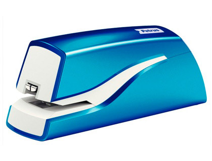 GRAPADORA PETRUS ELECTRICA E-310 WOW AZUL METALIZADO CAPACIDAD 12 HOJAS USA GRAPA Nº 10