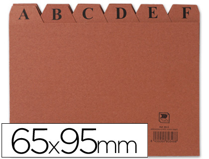 INDICE FICHERO CARTON Nº1 65X95 MM
