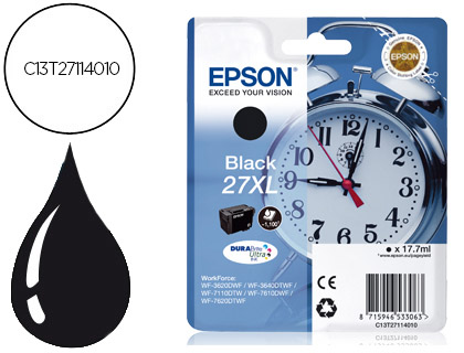 INK-JET EPSON 27XL WF 3620 / 3640 / 7110 / 7610 / 7620 NEGRO -1.100 PAG-