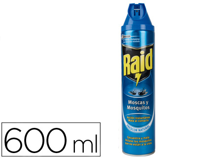 INSECTICIDA RAID SPRAY MOSCAS Y MOSQUITOS 600 ML