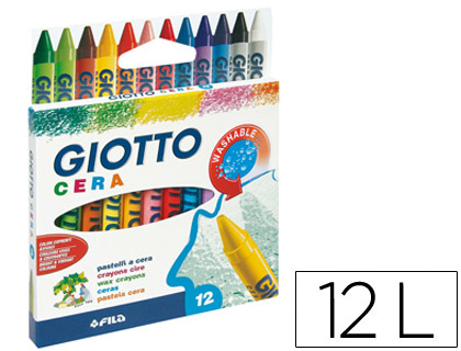 LAPICES CERA GIOTTO CAJA DE 12 COLORES SURTIDOS