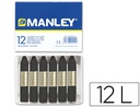 [MNC04737] LAPICES CERA MANLEY UNICOLOR NEGRO N.30 CAJA DE 12 UNIDADES