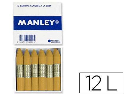 LAPICES CERA MANLEY UNICOLOR OCRE MADERA N.64 CAJADE 12 UNIDADES