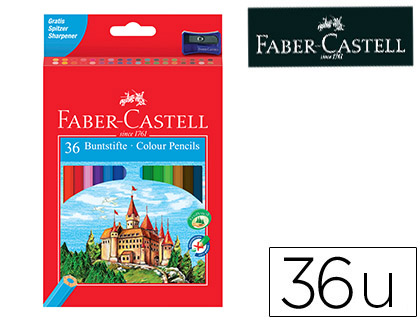 LAPICES DE COLORES FABER CASTELL HEXAGONAL MADERA REFORESTADA CAJA DE 36 UNIDADES COLORES SURTIDOS